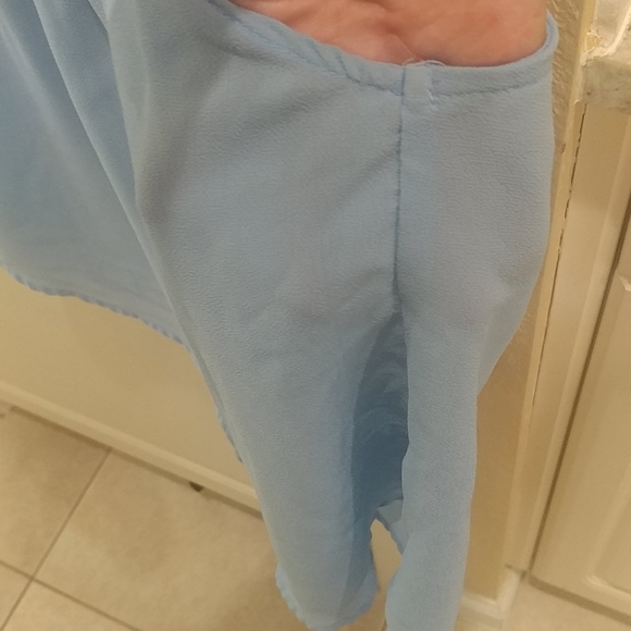 Mine Girls' embroidered Sleeveless Ruffle Top Blue - Picture 5 of 9